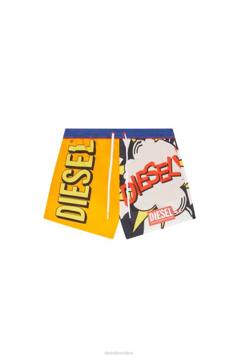 Diesel Men bmbx-nico FLL0476 Apparel Blue/Yellow