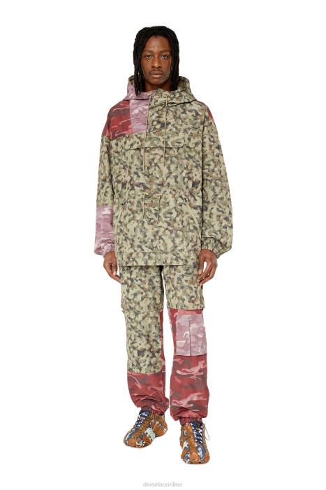 Diesel Men auwt-caleb-ht07 FLL048 Apparel Green/Red