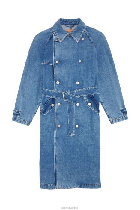 Diesel Men d-delirious double breasted trench coat FLL031 Apparel Medium blue