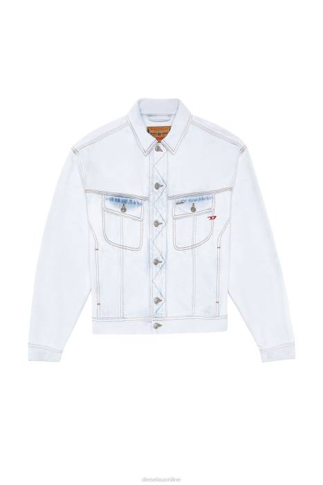 Diesel Men d-lillo trucker jacket FLL054 Apparel Light Blue