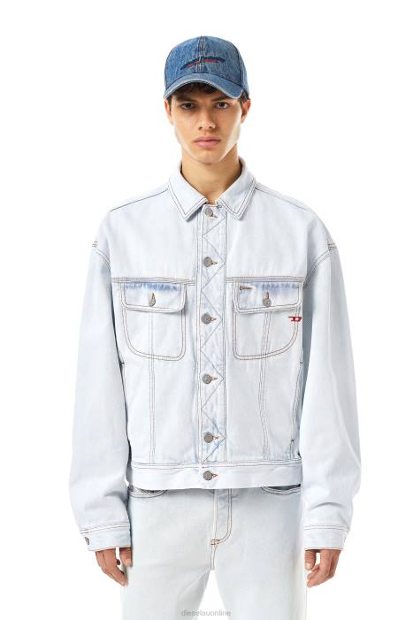 Diesel Men d-lillo trucker jacket FLL054 Apparel Light Blue
