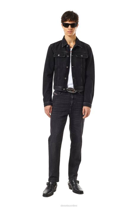 Diesel Men d-milo trucker jacket FLL045 Apparel Black/Dark grey