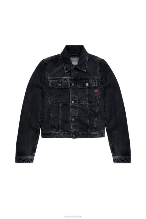 Diesel Men d-milo trucker jacket FLL045 Apparel Black/Dark grey