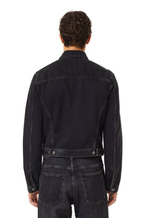 Diesel Men d-milo trucker jacket FLL045 Apparel Black/Dark grey