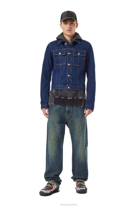 Diesel Men d-milo trucker jacket FLL053 Apparel Dark Blue