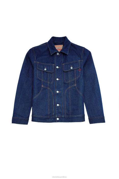 Diesel Men d-riley trucker jacket FLL084 Apparel Dark Blue