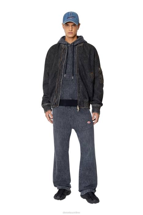 Diesel Men d-weltik FLL083 Apparel Black/Dark grey