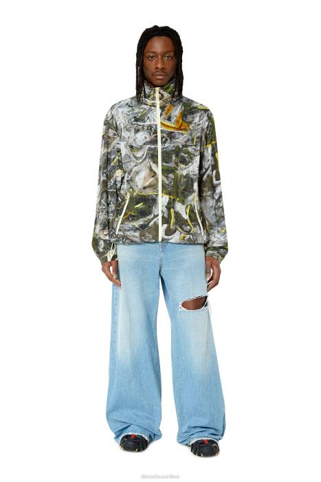 Diesel Men j-warrel-print FLL047 Apparel Black/White