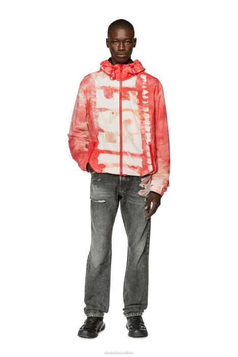 Diesel Men j-warrett-logo-logo FLL015 Apparel Red/White