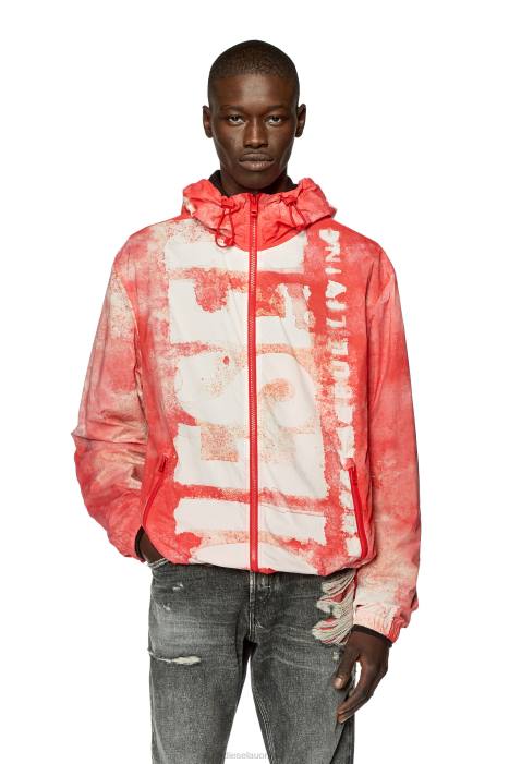 Diesel Men j-warrett-logo-logo FLL015 Apparel Red/White