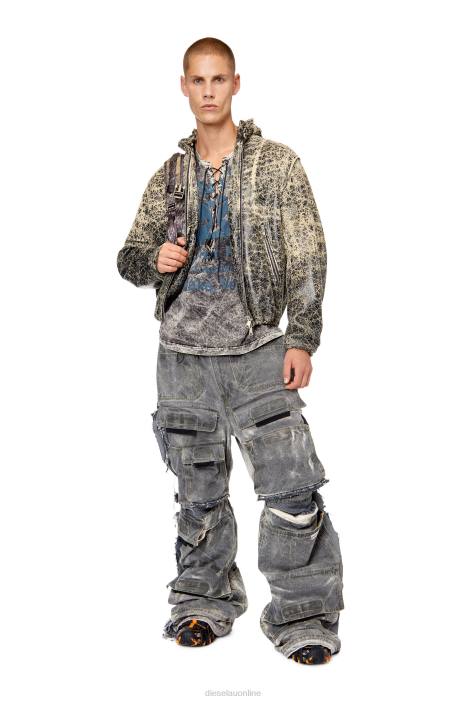 Diesel Men l-ram FLL064 Apparel Beige/Black