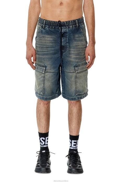 Diesel Men d-krooley-cargo-short jogg FLL0380 Apparel Medium blue