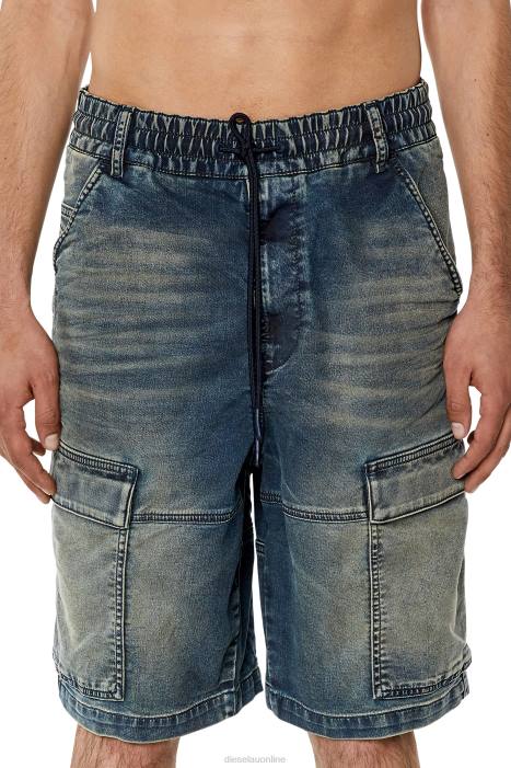 Diesel Men d-krooley-cargo-short jogg FLL0380 Apparel Medium blue