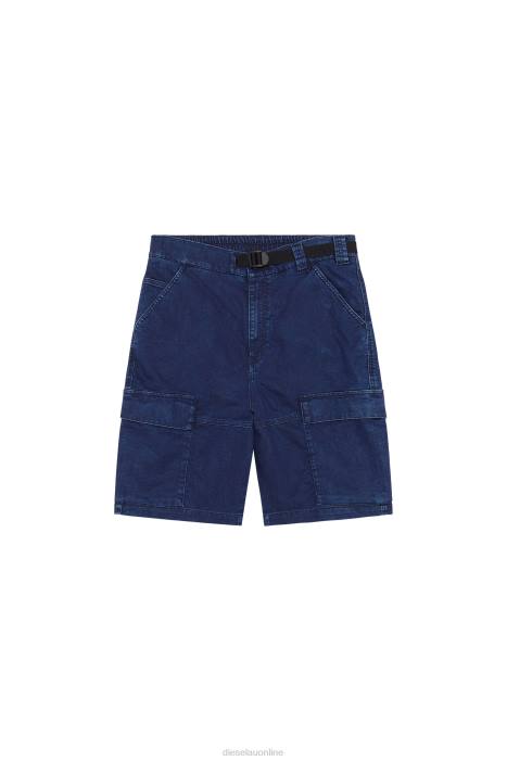 Diesel Men d-krooley joggjeans cargo shorts FLL0385 Apparel Dark Blue