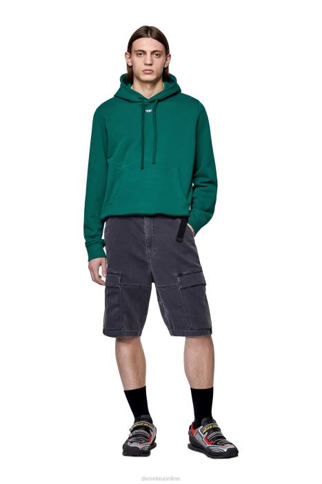 Diesel Men d-krooley joggjeans cargo shorts FLL0403 Apparel Black/Dark grey