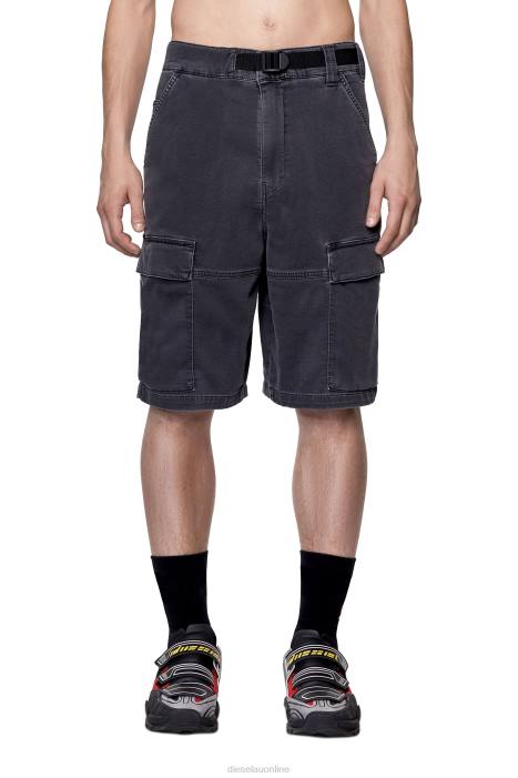 Diesel Men d-krooley joggjeans cargo shorts FLL0403 Apparel Black/Dark grey