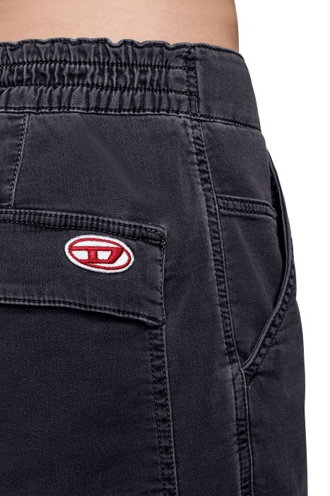 Diesel Men d-krooley joggjeans cargo shorts FLL0403 Apparel Black/Dark grey