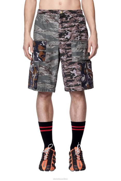 Diesel Men p-pierre-cmf FLL0337 Apparel Brown/Grey