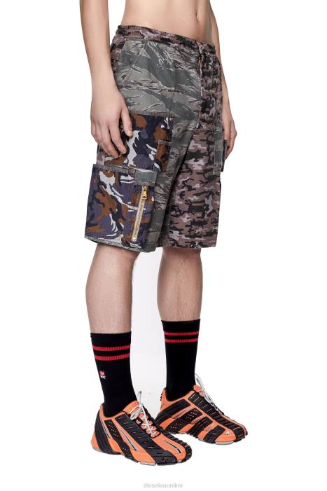 Diesel Men p-pierre-cmf FLL0337 Apparel Brown/Grey