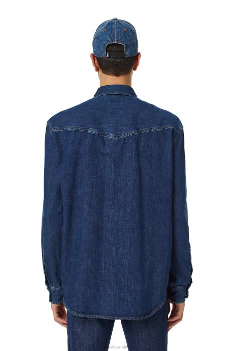 Diesel Men d-ocean western shirt FLL0306 Apparel Dark Blue