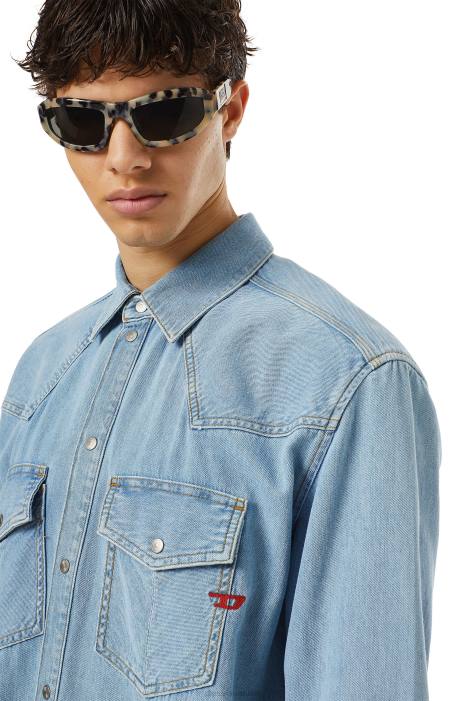 Diesel Men d-ocean western shirt FLL0332 Apparel Medium blue