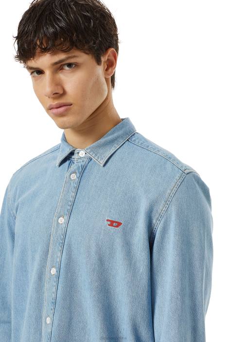 Diesel Men d-simply basic shirt FLL0302 Apparel Light Blue
