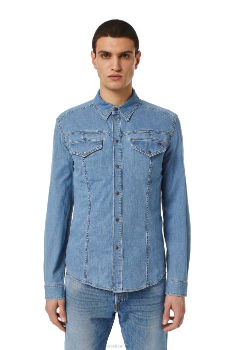 Diesel Men d-westy rodeo shirt FLL0286 Apparel Medium blue