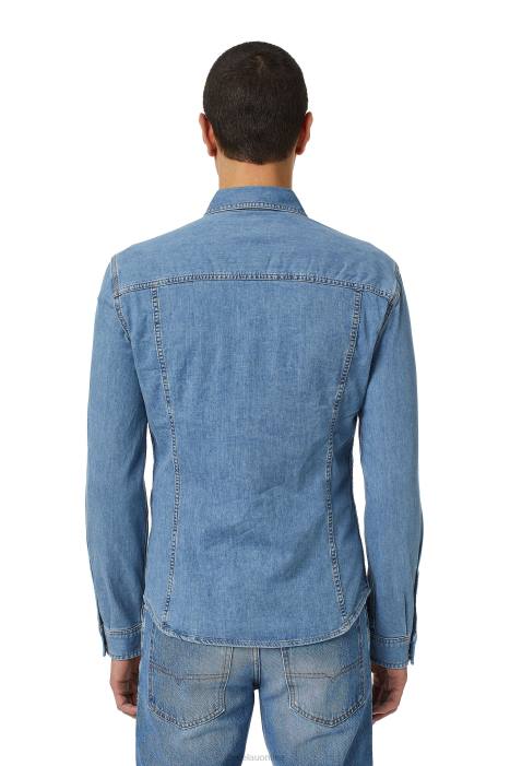 Diesel Men d-westy rodeo shirt FLL0286 Apparel Medium blue