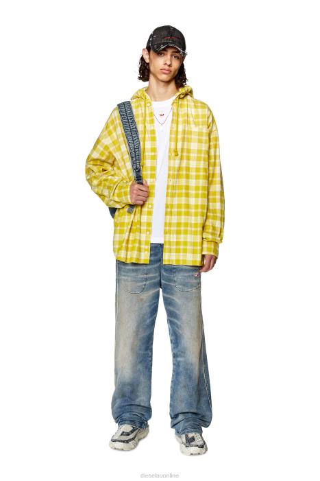 Diesel Men s-dewny-hood FLL0293 Apparel Yellow/Green