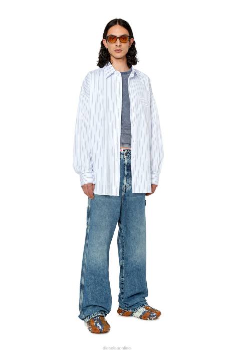Diesel Men s-doubly-stripe FLL0321 Apparel Blue/White