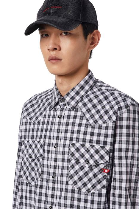 Diesel Men s-east-long-cl FLL0319 Apparel Black/White