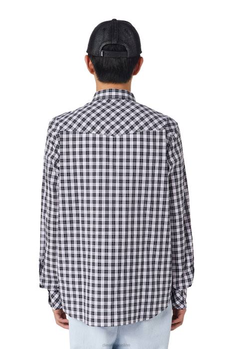 Diesel Men s-east-long-cl FLL0319 Apparel Black/White