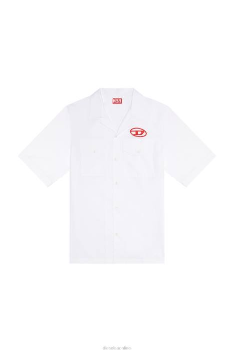 Diesel Men s-mac-22-b FLL0292 Apparel White/Red