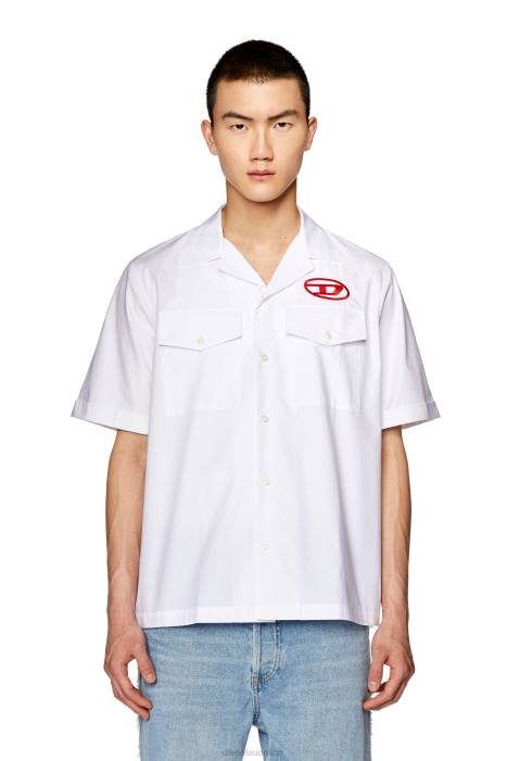 Diesel Men s-mac-22-b FLL0292 Apparel White/Red