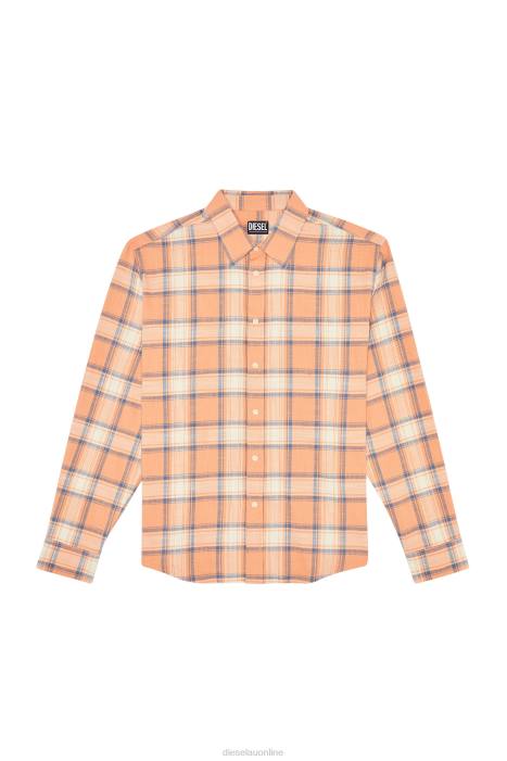 Diesel Men s-umbe-check-n FLL0313 Apparel Pink/White