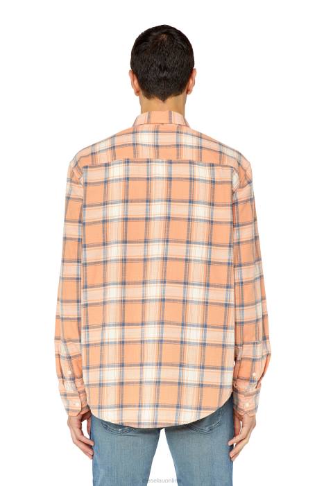 Diesel Men s-umbe-check-n FLL0313 Apparel Pink/White