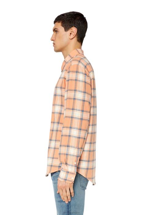 Diesel Men s-umbe-check-n FLL0313 Apparel Pink/White