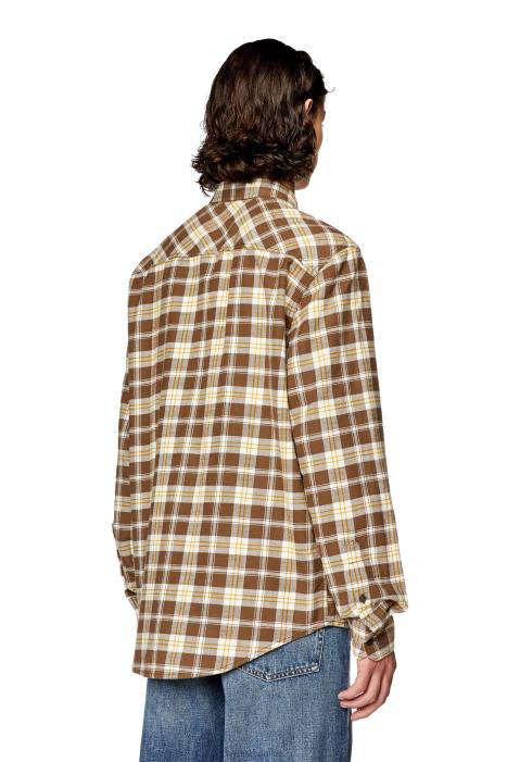 Diesel Men s-umbe-check-nw FLL0294 Apparel Brown/Beige