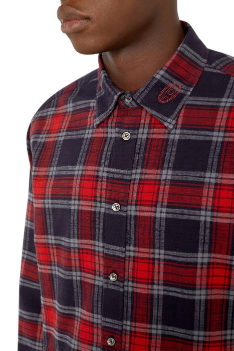 Diesel Men s-umbe-check-nw FLL0304 Apparel Red/Blue