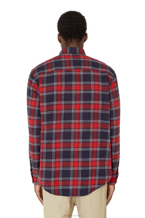Diesel Men s-umbe-check-nw FLL0304 Apparel Red/Blue
