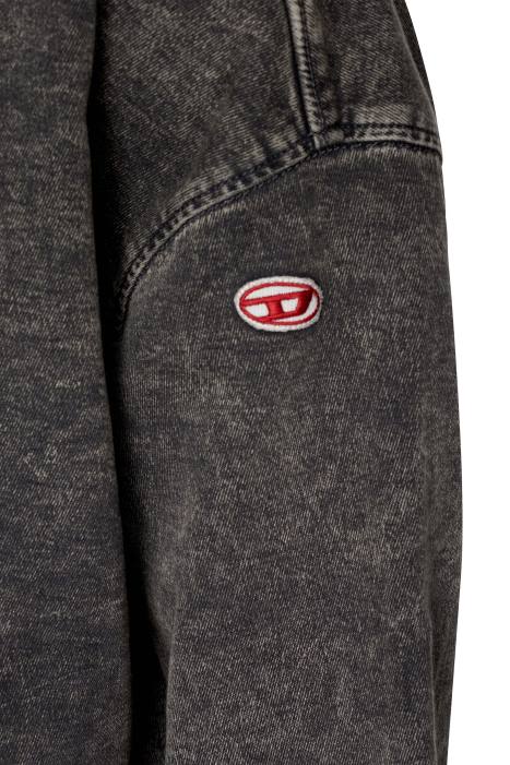 Diesel Men d-krib track denim sweatshirt FLL0159 Apparel Black/Dark grey