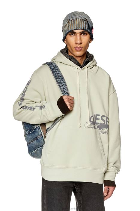 Diesel Men s-macs-hood-l1 FLL0141 Apparel Light Grey