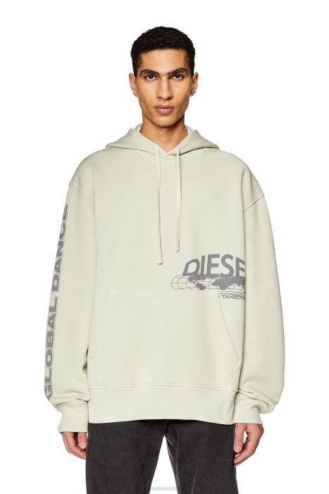 Diesel Men s-macs-hood-l1 FLL0141 Apparel Light Grey