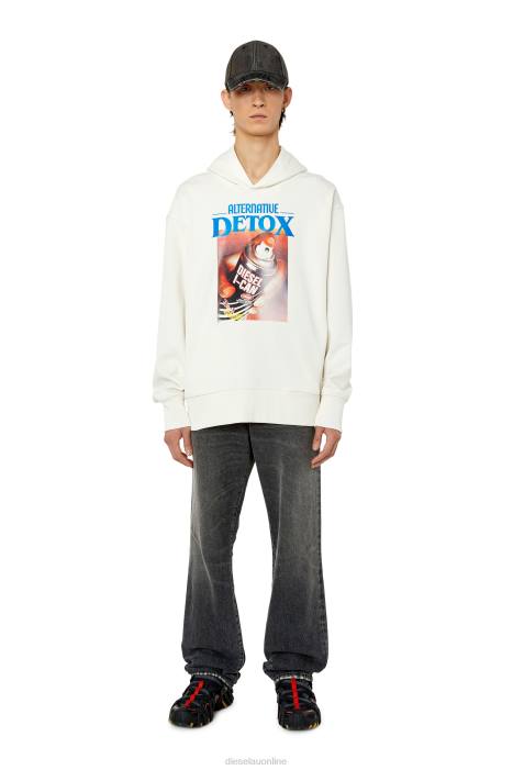 Diesel Men s-macsout-hood FLL0110 Apparel White
