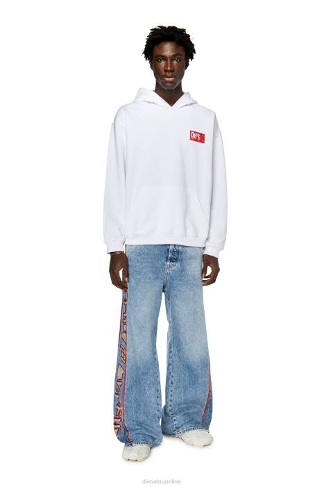 Diesel Men s-nlabel-hood FLL0133 Apparel White