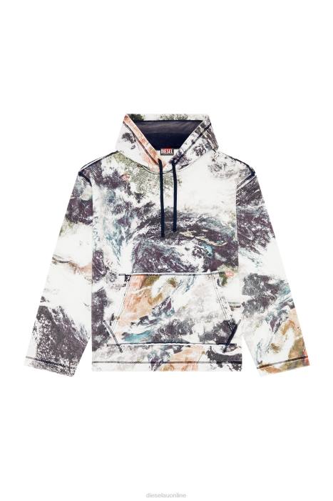 Diesel Men s-pay-hood-l1 FLL0135 Apparel White/Black