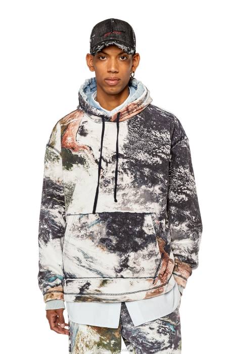Diesel Men s-pay-hood-l1 FLL0135 Apparel White/Black