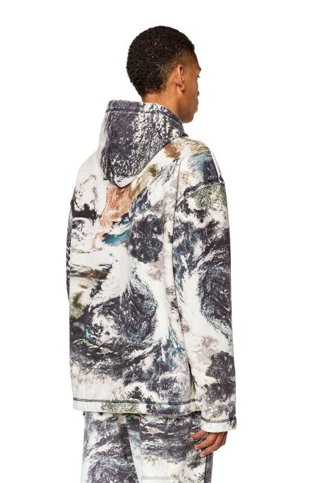 Diesel Men s-pay-hood-l1 FLL0135 Apparel White/Black