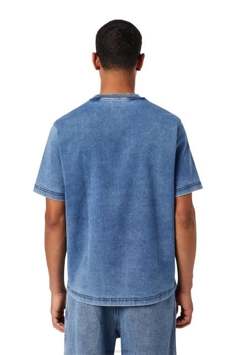 Diesel Men d-biggor track denim t-shirt FLL0228 Apparel Light Blue