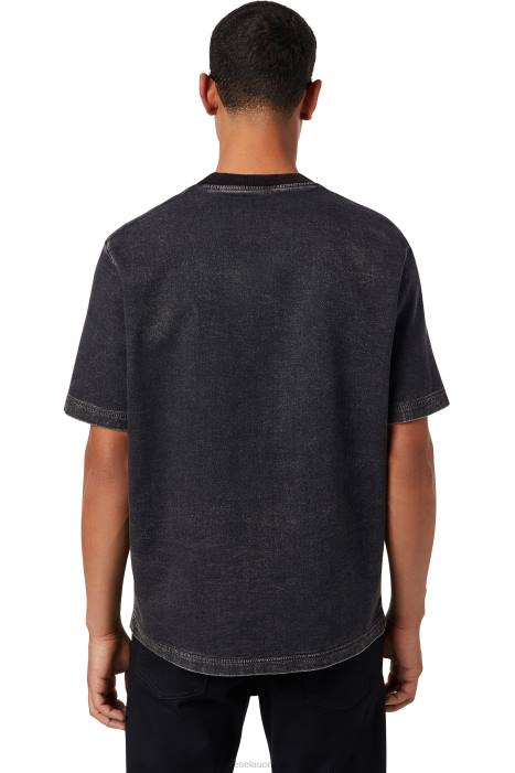 Diesel Men d-biggor track denim t-shirt FLL0237 Apparel Black/Dark grey